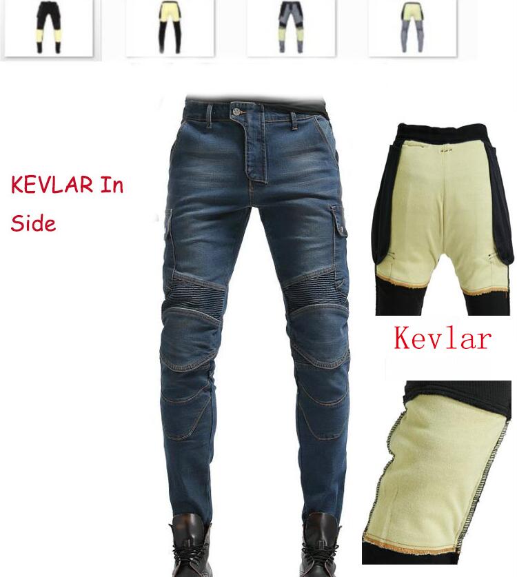 Motorcycle Wearing Gear - รถจักรยานยนต์ขี่กางเกงยีนส์กางเกงป้องกันเกียร์ Built-In สวมใส่ทนไฟ Kevlar ป้องกันชั้นสะโพกและหัวเข่า