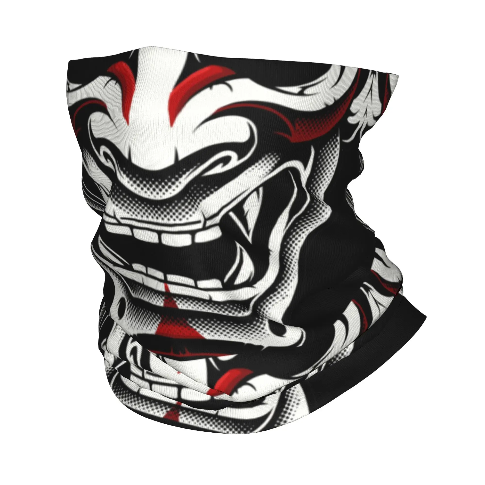 Neck Warmer Balaclava - ผ้าพันคอ/ผ้าคลุมหน้าแบบใหม่ สีขาวแดง ลายโอคามิ คิทสึเนะ คาบูกิ ญี่ปุ่น