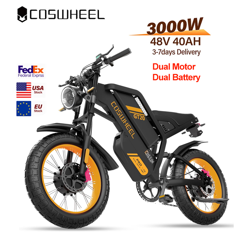Motorcycle Gear Online - จักรยานไฟฟ้า Coswheel สำหรับผู้ใหญ่ 3000W มอเตอร์คู่ แบตเตอรี่