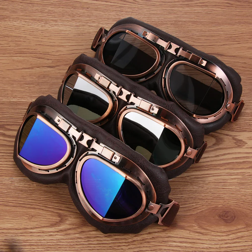 Motorcycle Gear Used - แว่นตากันฝุ่นสไตล์นักบินย้อนยุคกรอบเลนส์แว่นตารถจักรยานยนต์อุปกรณ์ป้องกันสโนว์บอร์ดสกู๊ตเตอร์ pelindung Mata แว่นกันแดด