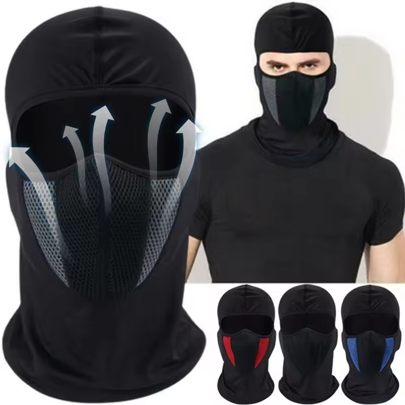 Neck Warmer Balaclava - หน้ากากปิดหน้าแบบเต็มหน้า ป้องกันลม สำหรับปั่นจักรยาน ขี่มอเตอร์ไซค์ บาลาคลาวา ระบายอากาศได้ดี