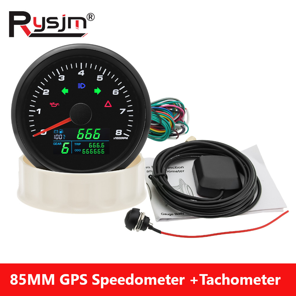Motorcycle Gear Levels - 85 มม.Multifunction Gaug GPS Speedometer TACHOMETER