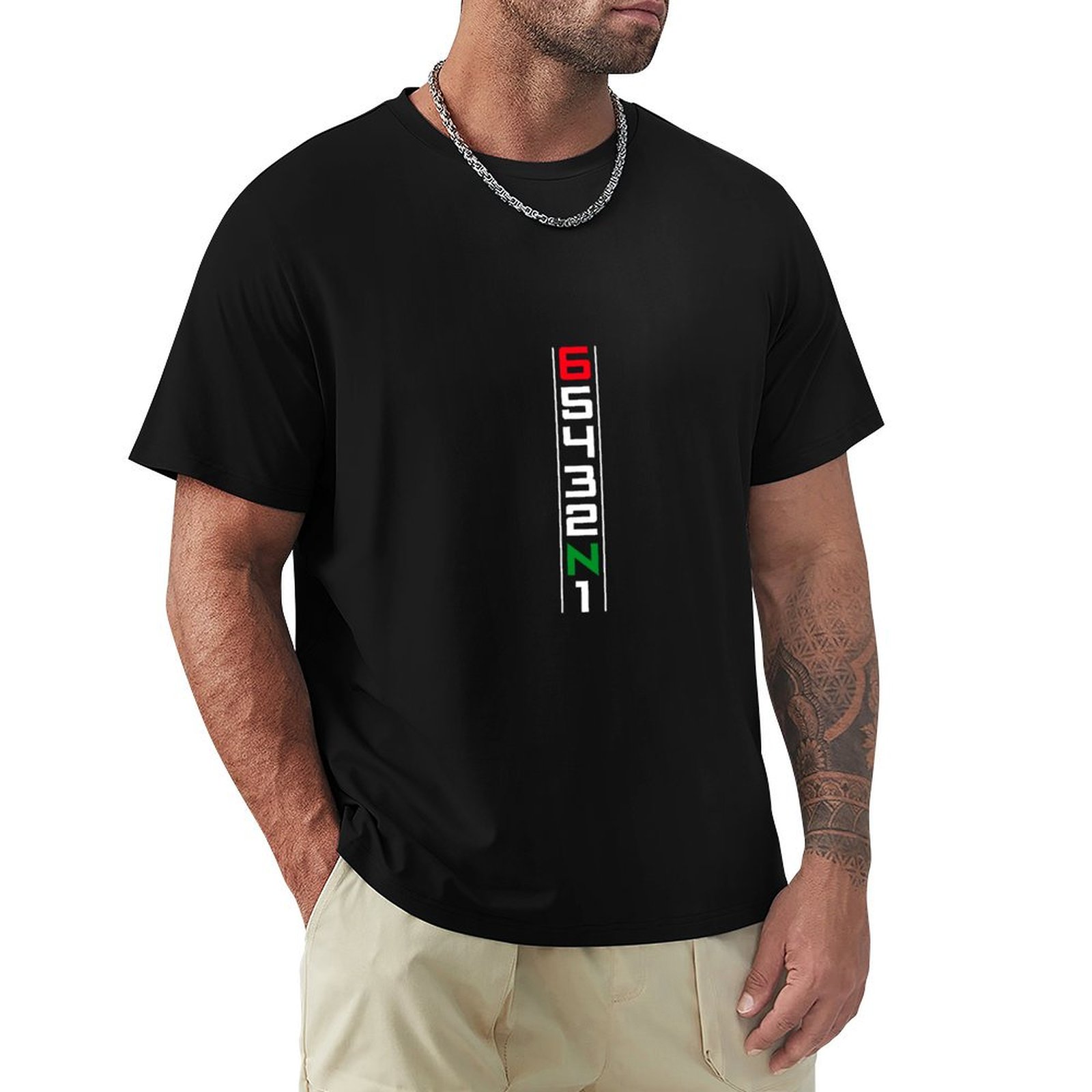Motorcycle Gear Up Down - เสื้อยืดลายเกียร์มอเตอร์ไซค์ 6 สปีด ลงหนึ่งขึ้นห้า สไตล์เบสิค น้ำหนักเบา