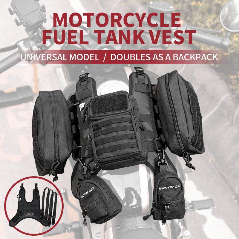 Motorcycle Gear Online - SFK รถจักรยานยนต์ถังน้ํามันเสื้อกั๊กด้านหน้า Fixing กระเป๋าแขวน Mount วัตถุมัลติฟังก์ชั่ขี่มอเตอร์ไซด์เกียร์กันน้ํา