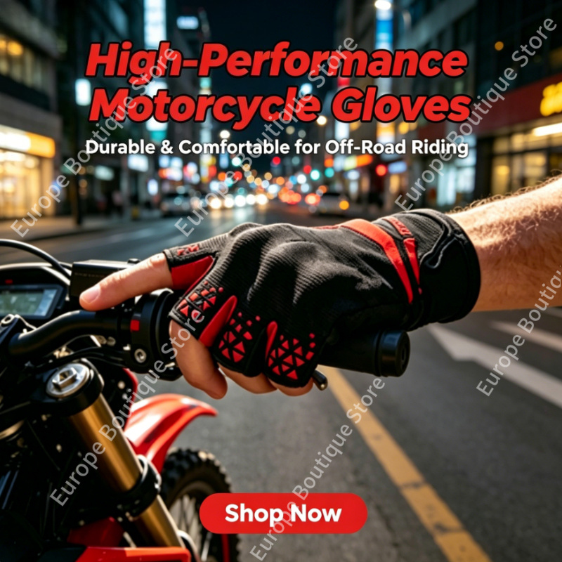 Motorcycle Gear Gloves - 2026 ใหม่ ถุงมือมอเตอร์ไซค์แบบครึ่งนิ้วสำหรับผู้ชายและผู้หญิง สำหรับฤดูร้อน บาง ระบายอากาศได้ดี