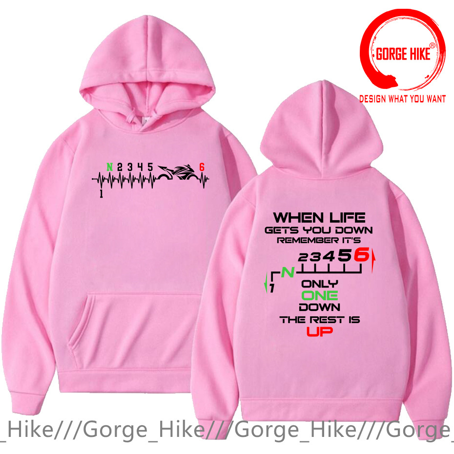 1N23456 เสื้อฮู้ดลายเกียร์มอเต - Motorcycle Gear Up Down บทวิจารณ์และราคา
