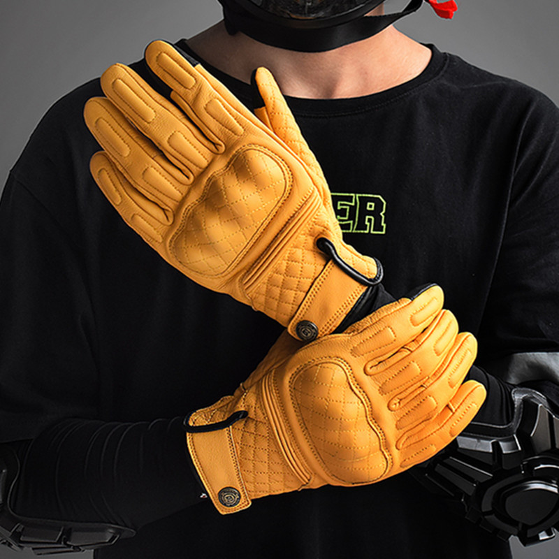 ถุงมือมอเตอร์ไซค์หนังสไตล์เรโท - Motorcycle Gear Used บทวิจารณ์และราคา