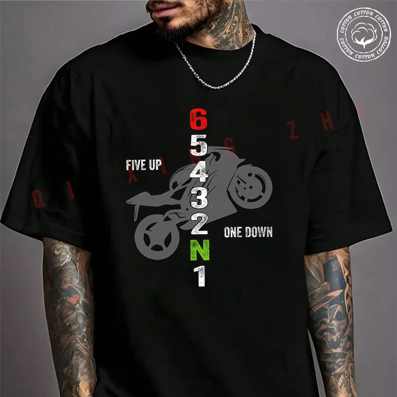 เสื้อยืดลายรถมอเตอร์ไซค์สำหรับ - Motorcycle Gear Up Down บทวิจารณ์และราคา