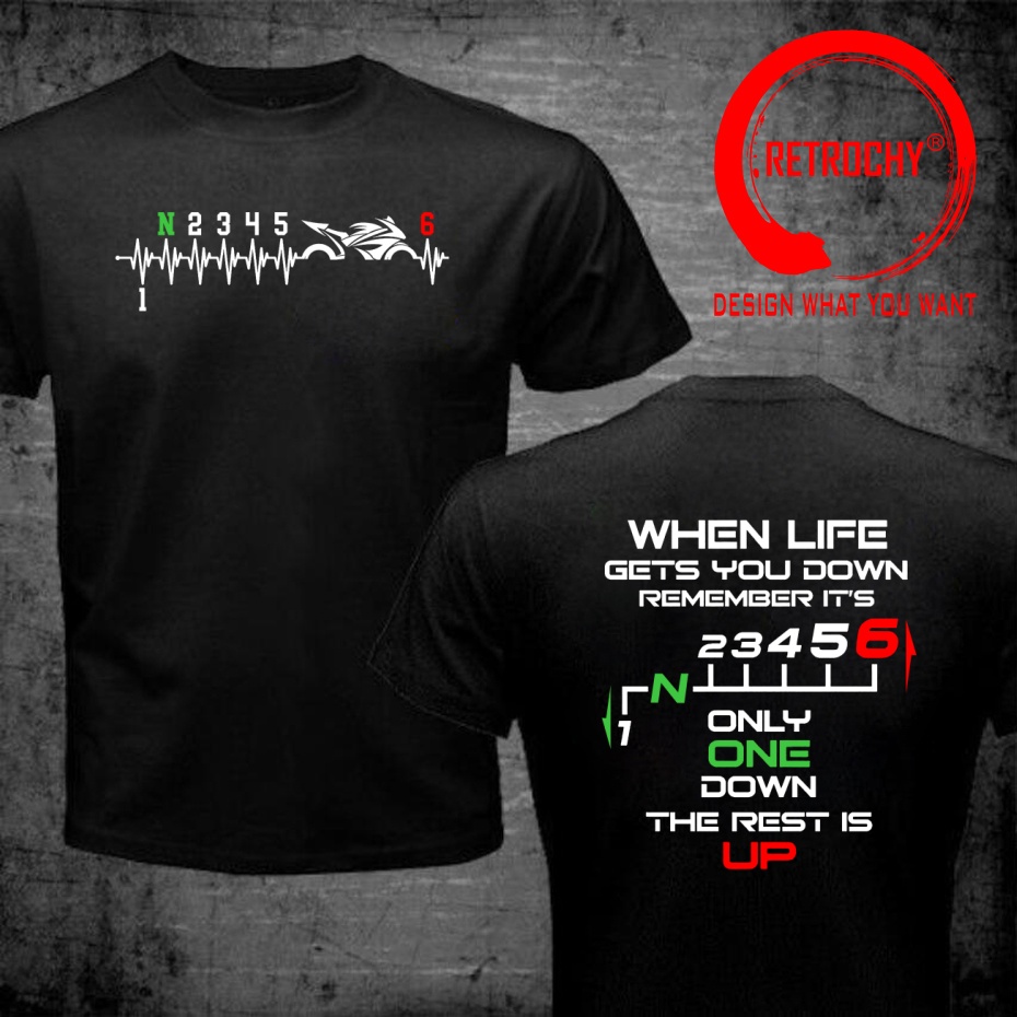 ดีไซน์ตลกขบขัน 1N23456 เสื้อยื - Motorcycle Gear Up Down บทวิจารณ์และราคา