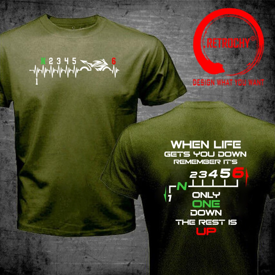 ดีไซน์ตลกขบขัน 1N23456 เสื้อยื - Motorcycle Gear Up Down บทวิจารณ์และราคา