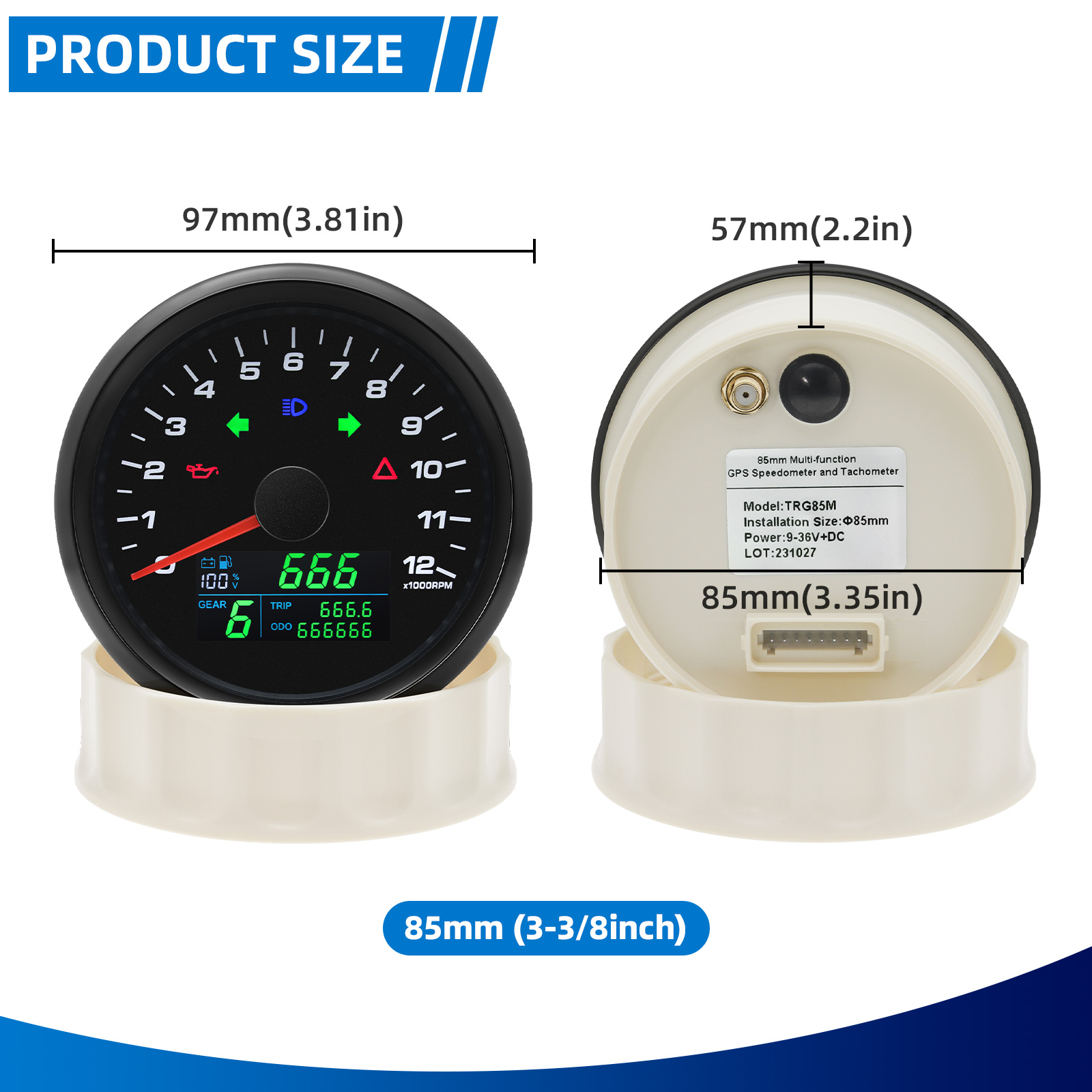 85 มม.Multifunction Gaug GPS S - Motorcycle Gear Levels บทวิจารณ์และราคา