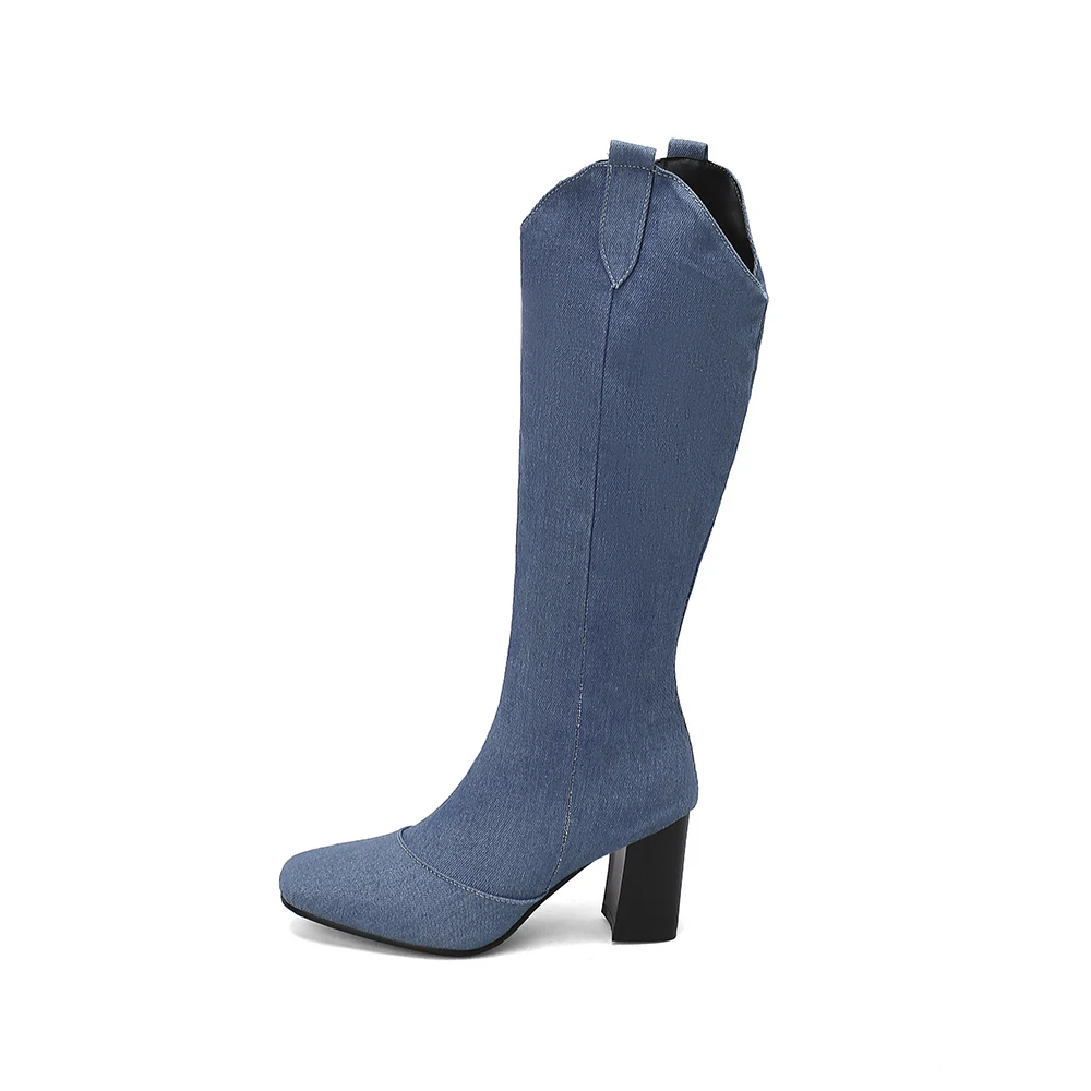 ฤดูหนาวใหม่สีดําสีฟ้าผู้หญิงเข - Riding Boot Short บทวิจารณ์และราคา