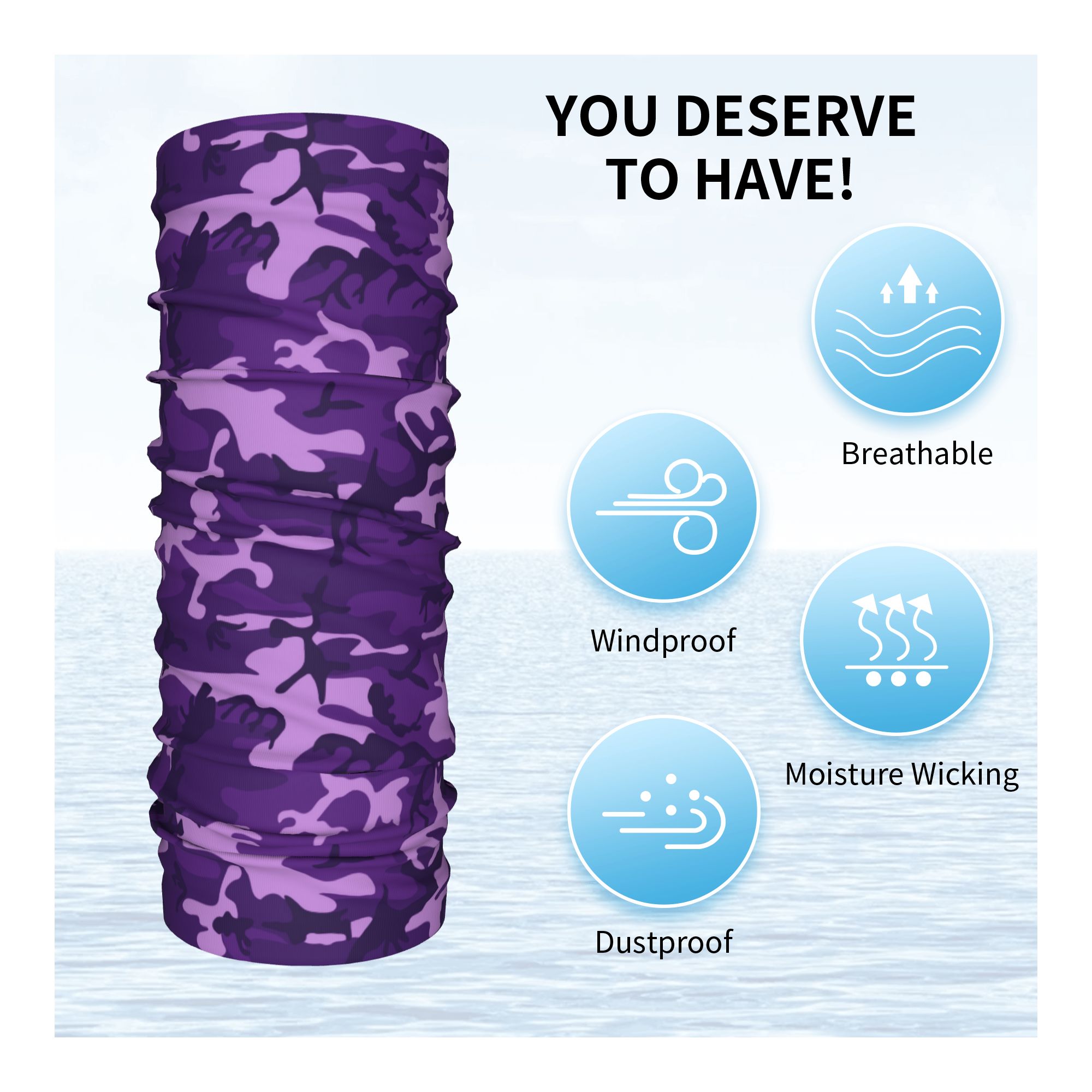 ผ้าพันคอแบบลายพรางสีม่วงสำหรับ - Neck Warmer Balaclava บทวิจารณ์และราคา