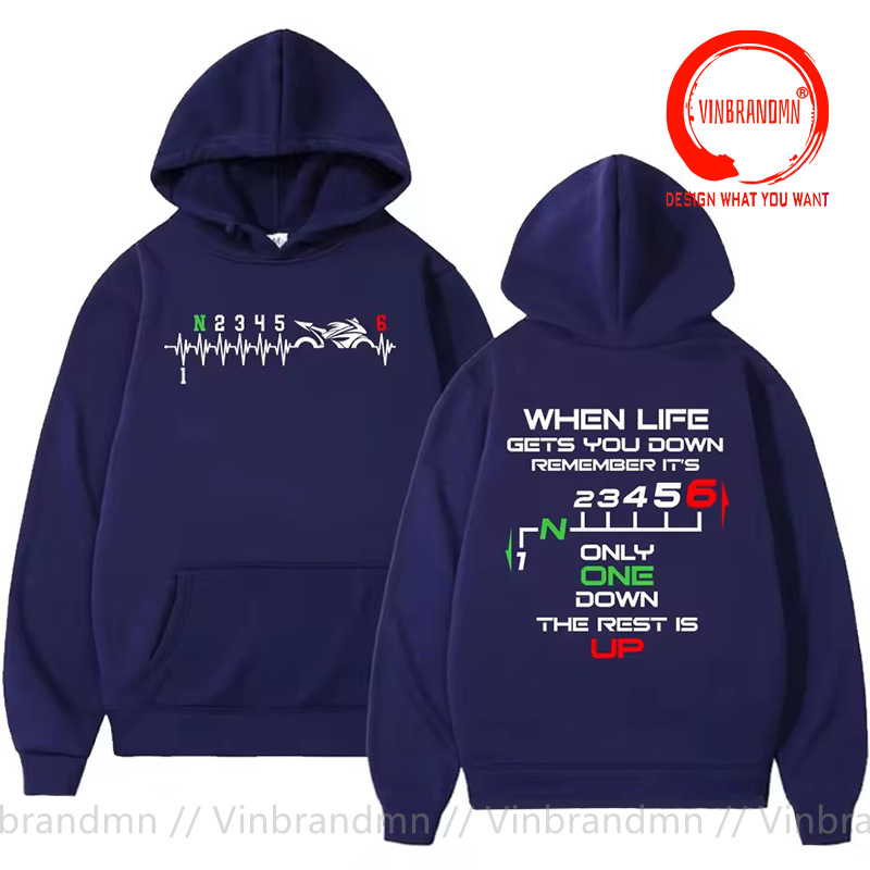 1N23456 เสื้อฮู้ดลายเกียร์มอเต - Motorcycle Gear Up Down บทวิจารณ์และราคา