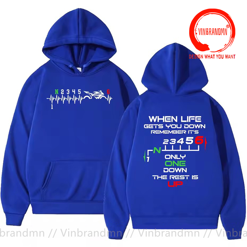 1N23456 เสื้อฮู้ดลายเกียร์มอเต - Motorcycle Gear Up Down บทวิจารณ์และราคา