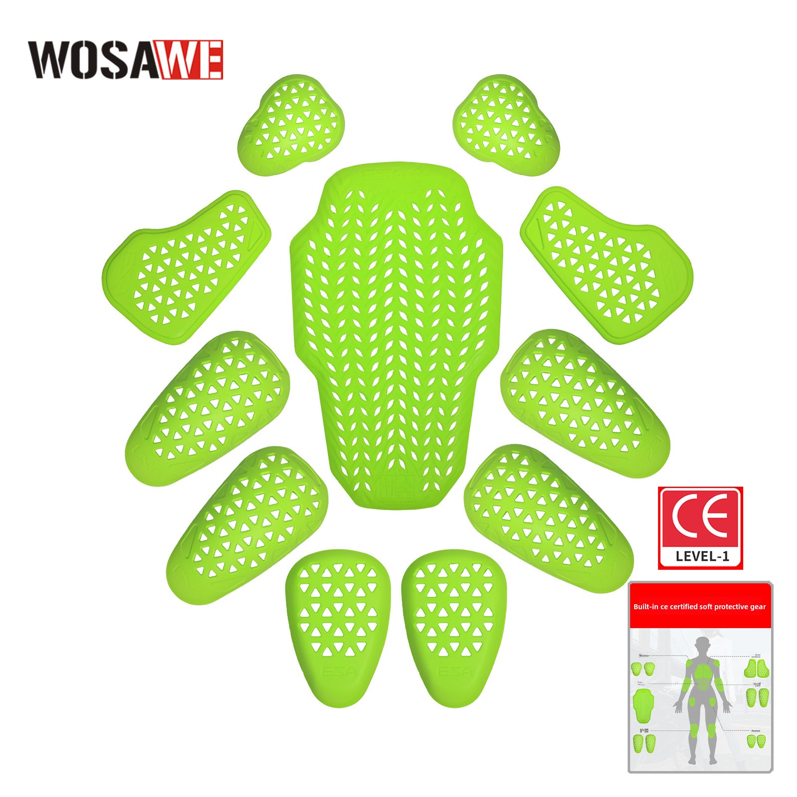 แผ่นรองเกราะมอเตอร์ไซค์ WOSAWE - Motorcycle Gear Levels บทวิจารณ์และราคา
